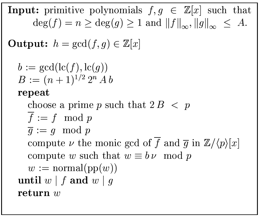 Modular Gcd Algorithms In X